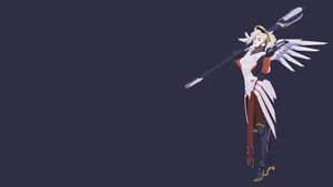 Fan Art Mercy In Navy Blue Wallpaper