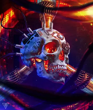 Fan Art Skull Technology Wallpaper