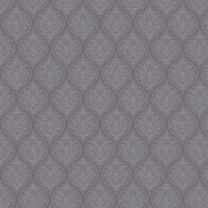 Fancy Dark Purple Damask Wallpaper
