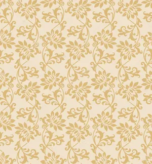Fancy Gold Floral Pattern Wallpaper
