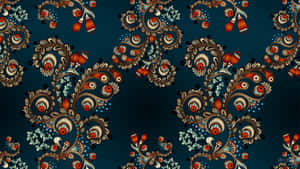 Fancy Paisley Pattern Blue Wallpaper