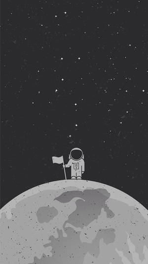 Fantastic Grey Scale Image Of Spaceman Wallpaper