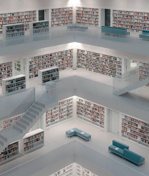 Fantastic Image Of Contemporary Library Wallpaper