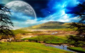 Fantastic Photobash Moon Wallpaper