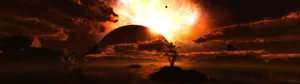 Fantastic Sunset In Dual Monitor Wallpaper