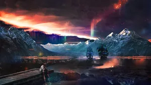 Fantasy Art Boy On Dock Wallpaper