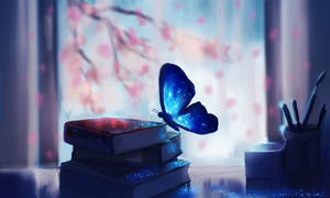 Fantasy Art Luminescent Butterfly Wallpaper