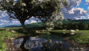 Fantasy Art Mountain Landscape Wallpaper