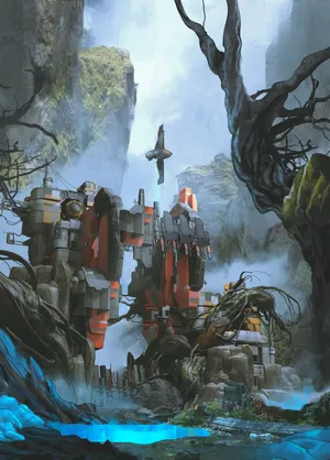 Fantasy Futuristic Station Wallpaper