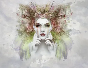 Fantasy Girl Face Art Wallpaper