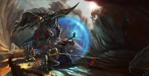 Fantasy Warrior In Cave Wallpaper