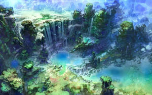 Fantasy Waterfall Art Wallpaper