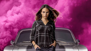 Fast And Furious Cars Jordana Brewster Pink Aesthetic Wallpaper