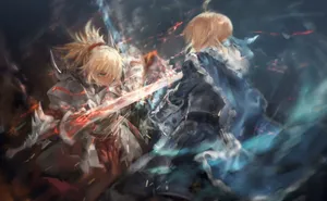 Fate Grand Order Mordred Vs Artoria Wallpaper