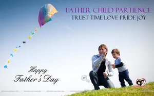 Father's Day Flying A Kite Wallpaper