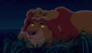 Fatherand Son Bonding Moment Lion King Wallpaper