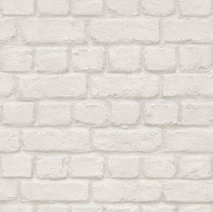 Faux Plastered White Brick English Bond Wallpaper