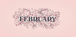 February On Pink Background With Vines Wallpaper