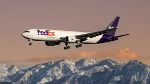 Fedex Delivery Van On The Street. Wallpaper