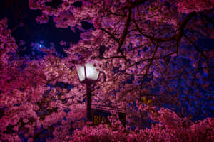Feel The Night Breeze And Fall In Love With The Beauty Of A Cherry Blossom. Wallpaper