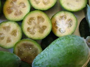 Feijoa Sliced Into Pieces Wallpaper