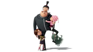 Felonious Gru With Kids Despicable Me 3 Wallpaper
