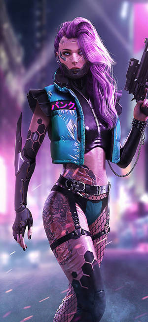 Female Cyborg Character Cyberpunk Iphone X Wallpaper