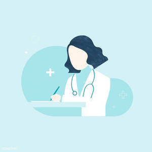 Female Doctor Minimalist Art Wallpaper