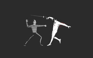 Fencing Mime Wallpaper