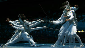 Fencing Staggered Movement Wallpaper