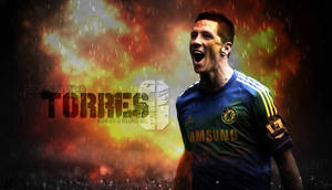 Fernando Torres In A Raging Fire Wallpaper