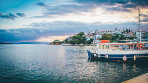 Ferry Boat At The Port Wallpaper