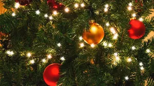 Festive_ Christmas_ Tree_ Lights_and_ Ornaments.jpg Wallpaper