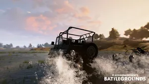 Fierce Battleground Hd: High-intensity Jeepney Chase Scene Wallpaper