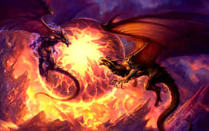 Fiery Awesome Cool Dragon Art Wallpaper
