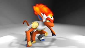 Fiery Force Unleashed: Infernape In Bold 3d Wallpaper