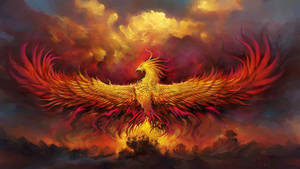 Fiery Phoenix Painting Wallpaper