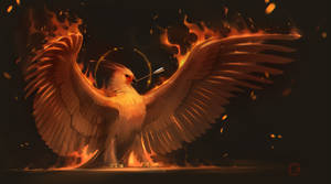 Fiery Phoenix With Arrow Wallpaper