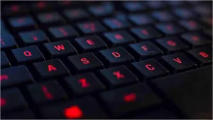 Fiery Red Light Computer Keyboard Wallpaper