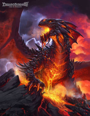 Fiery Red Lightning Dragon Wallpaper