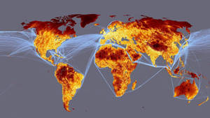 Fiery World Map Wallpaper
