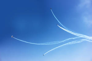 Fighter Plane Sky Trails Wallpaper