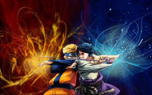 Fighting Sasuke And Naruto Ipad Wallpaper