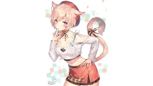 Final Fantasy 14 Miqo'te Girl Artwork Wallpaper