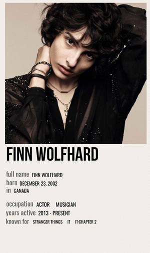 Finn Wolfhard Actor Card Wallpaper