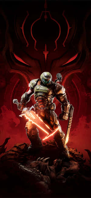 Fire And Fury: Enter The World Of Doom Eternal On Your Iphone. Wallpaper