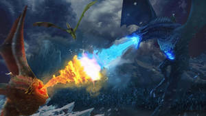 Fire Dragon Vs Ice Dragon Wallpaper