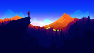 Firewatch Henry On Rock Cliff Wallpaper