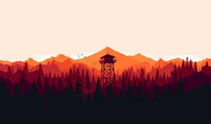 Firewatch Lookout Tower Over Forest Wallpaper