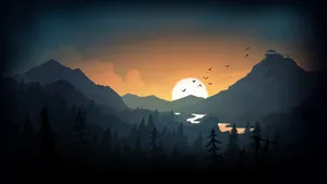 Firewatch Mountains Evening Sunset Wallpaper